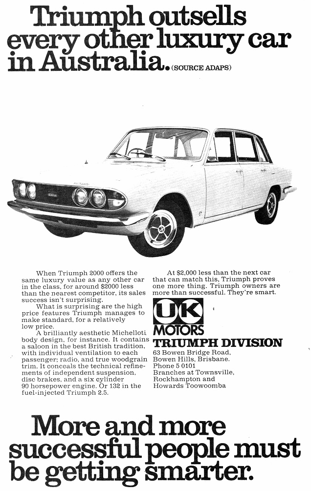 1971 Triumph 2000 Or 2-5 Fuel Injected Sedan